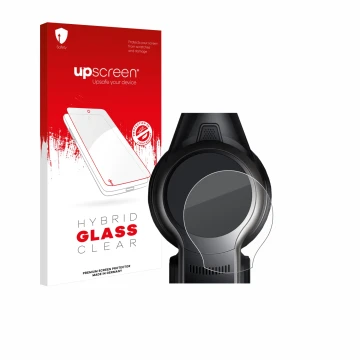 Face avant d’un emballage produit avec le logo de la marque upscreen. À côté, l’appareil MOVA S2 est représenté avec la protec
