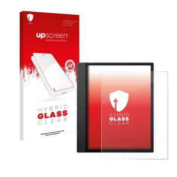 Face avant d’un emballage produit avec le logo de la marque upscreen. À côté, l’appareil Boox Note Air 5 C est représenté avec