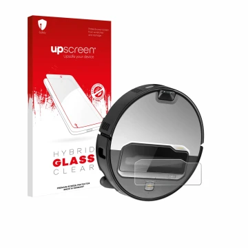 Face avant d’un emballage produit avec le logo de la marque upscreen. À côté, l’appareil Roborock Saros Z70 est représenté ave