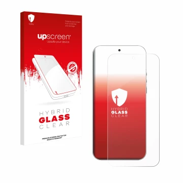 Face avant d’un emballage produit avec le logo de la marque upscreen. À côté, l’appareil Xiaomi 17 Ultra est représenté avec l
