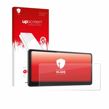 Face avant d’un emballage produit avec le logo de la marque upscreen. À côté, l’appareil CarpodGo T3 Pro 8.9