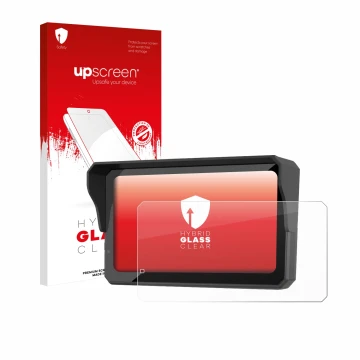 Face avant d’un emballage produit avec le logo de la marque upscreen. À côté, l’appareil Carpuride W602S Pro est représenté av