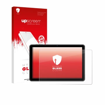 Face avant d’un emballage produit avec le logo de la marque upscreen. À côté, l’appareil Hasskya K30/K50/K70 10.1