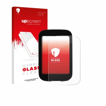 Face avant d’un emballage produit avec le logo de la marque upscreen. À côté, l’appareil Bikevee ‎BKV300B 2.4