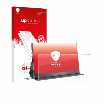 Face avant d’un emballage produit avec le logo de la marque upscreen. À côté, l’appareil CUIUIC GS156B2 est représenté avec la