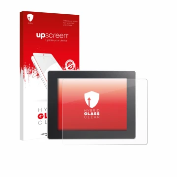 Face avant d’un emballage produit avec le logo de la marque upscreen. À côté, l’appareil Weintek cMT3092X est représenté avec 