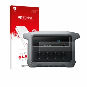 Face avant d’un emballage produit avec le logo de la marque upscreen. À côté, l’appareil Anker SOLIX C1000 Gen 2 est représent
