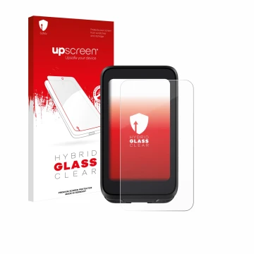 Face avant d’un emballage produit avec le logo de la marque upscreen. À côté, l’appareil igpsport BiNavi Air est représenté av