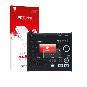 Face avant d’un emballage produit avec le logo de la marque upscreen. À côté, l’appareil Roland V71 est représenté avec la pro