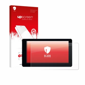 Face avant d’un emballage produit avec le logo de la marque upscreen. À côté, l’appareil Zontes 368K est représenté avec la pr