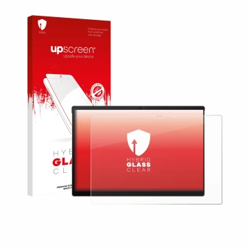 Face avant d’un emballage produit avec le logo de la marque upscreen. À côté, l’appareil ASUS ROG Flow Z13-KJP 2026 est représ