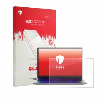 Face avant d’un emballage produit avec le logo de la marque upscreen. À côté, l’appareil MEDION Avantum 14 E1e est représenté 