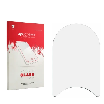 Face avant d’un emballage produit avec le logo de la marque upscreen. À côté se trouve la protection d’écran correspondante.