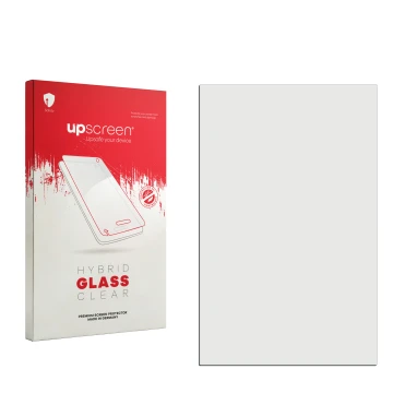 Face avant d’un emballage produit avec le logo de la marque upscreen. À côté se trouve la protection d’écran correspondante.