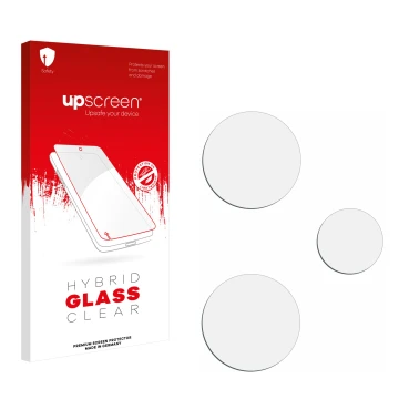 Face avant d’un emballage produit avec le logo de la marque upscreen. À côté se trouve la protection d’écran correspondante.