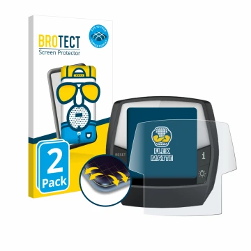 Face avant d’un emballage produit avec le logo de la marque BROTECT. À côté, l’appareil Bosch Intuvia Performance Line est rep