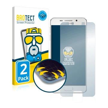 Face avant d’un emballage produit avec le logo de la marque BROTECT. À côté, l’appareil Samsung Galaxy A3 2016 est représenté 