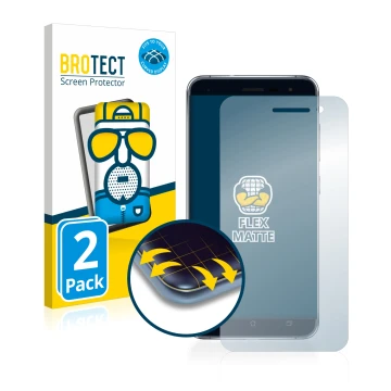 Face avant d’un emballage produit avec le logo de la marque BROTECT. À côté, l’appareil ASUS ZenFone 3 ZE520KL est représenté 