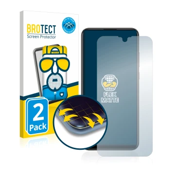 Face avant d’un emballage produit avec le logo de la marque BROTECT. À côté, l’appareil Huawei P smart 2019 est représenté ave