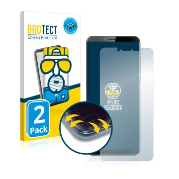 Face avant d’un emballage produit avec le logo de la marque BROTECT. À côté, l’appareil Cubot X19 est représenté avec la prote