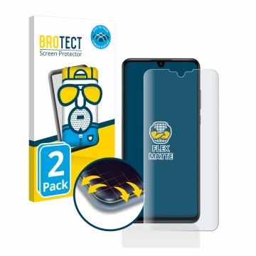 Face avant d’un emballage produit avec le logo de la marque BROTECT. À côté, l’appareil Huawei P30 lite est représenté avec la