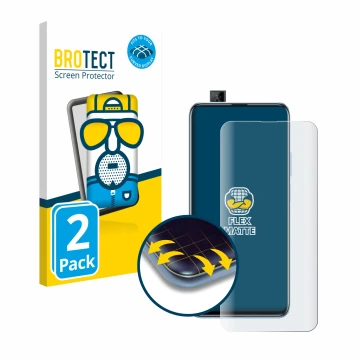 Face avant d’un emballage produit avec le logo de la marque BROTECT. À côté, l’appareil Huawei P smart Pro 2019 est représenté