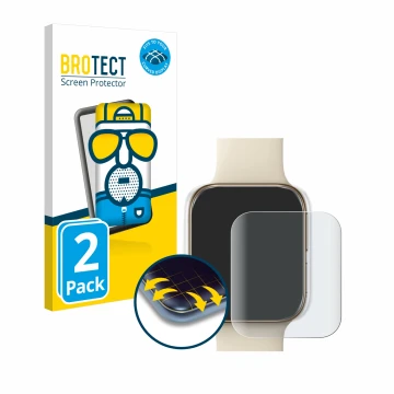 Face avant d’un emballage produit avec le logo de la marque BROTECT. À côté, l’appareil Oppo Watch (41 mm) est représenté avec
