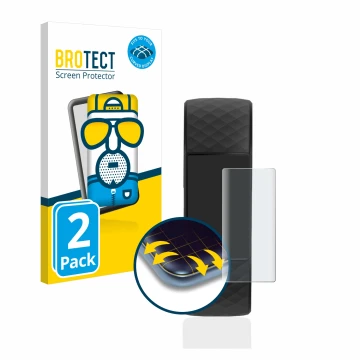 Face avant d’un emballage produit avec le logo de la marque BROTECT. À côté, l’appareil Fitbit Charge 4 est représenté avec la