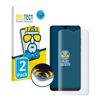Face avant d’un emballage produit avec le logo de la marque BROTECT. À côté, l’appareil Huawei P30 lite New Edition est représ
