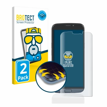 Face avant d’un emballage produit avec le logo de la marque BROTECT. À côté, l’appareil Doro 8050 est représenté avec la prote