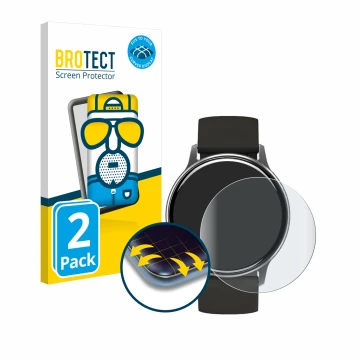 Face avant d’un emballage produit avec le logo de la marque BROTECT. À côté, l’appareil Umidigi Uwatch 2S est représenté avec 