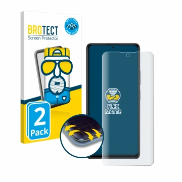 Face avant d’un emballage produit avec le logo de la marque BROTECT. À côté, l’appareil Xiaomi Redmi Note 10 Pro est représent