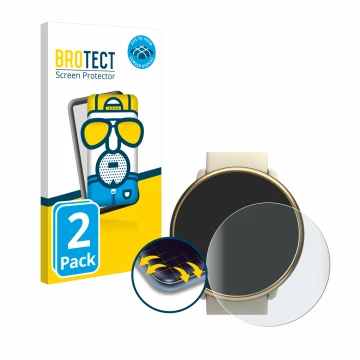 Face avant d’un emballage produit avec le logo de la marque BROTECT. À côté, l’appareil Polar Ignite 2 est représenté avec la 