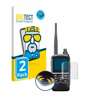 Face avant d’un emballage produit avec le logo de la marque BROTECT. À côté, l’appareil Icom ID-52E est représenté avec la pro