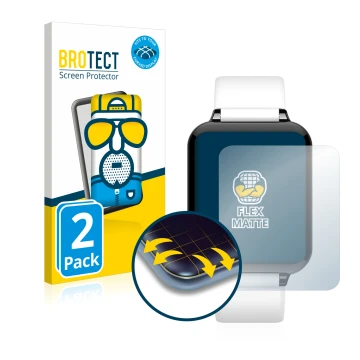 Face avant d’un emballage produit avec le logo de la marque BROTECT. À côté, l’appareil Hero Band III est représenté avec la p