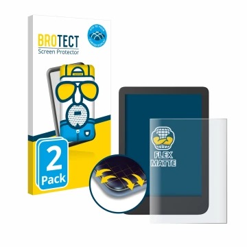 Face avant d’un emballage produit avec le logo de la marque BROTECT. À côté, l’appareil Tolino Shine 4 est représenté avec la 