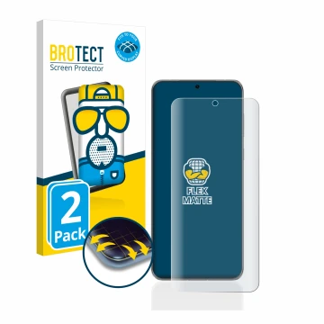 Face avant d’un emballage produit avec le logo de la marque BROTECT. À côté, l’appareil Huawei P60 Pro est représenté avec la 