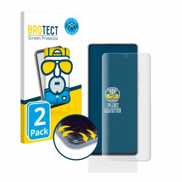 Face avant d’un emballage produit avec le logo de la marque BROTECT. À côté, l’appareil Xiaomi Redmi Note 12 Pro 4G (case-frie