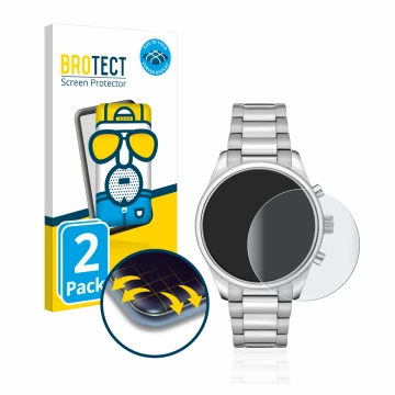 Face avant d’un emballage produit avec le logo de la marque BROTECT. À côté, l’appareil Hugo Boss Chronograph 58114171 est rep