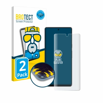 Face avant d’un emballage produit avec le logo de la marque BROTECT. À côté, l’appareil Google Pixel 6 Pro (case-friendly) est