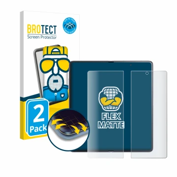 Face avant d’un emballage produit avec le logo de la marque BROTECT. À côté, l’appareil Honor Magic V2 (Affichage interne) est