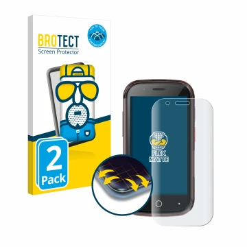 Face avant d’un emballage produit avec le logo de la marque BROTECT. À côté, l’appareil Unihertz Jelly Star est représenté ave