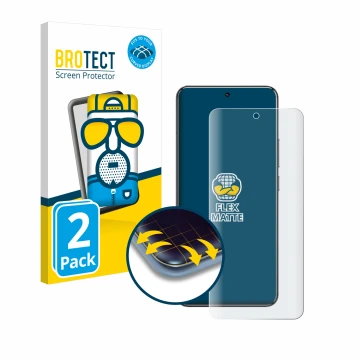 Face avant d’un emballage produit avec le logo de la marque BROTECT. À côté, l’appareil Xiaomi 14 Pro est représenté avec la p