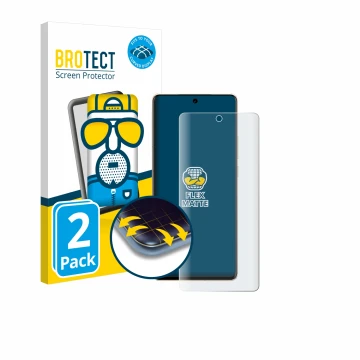 Face avant d’un emballage produit avec le logo de la marque BROTECT. À côté, l’appareil Vivo X100 Pro est représenté avec la p