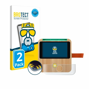 Face avant d’un emballage produit avec le logo de la marque BROTECT. À côté, l’appareil tigerbox Touch Plus est représenté ave