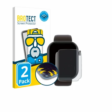 Face avant d’un emballage produit avec le logo de la marque BROTECT. À côté, l’appareil Smartwatch IDW15 1.8