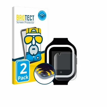 Face avant d’un emballage produit avec le logo de la marque BROTECT. À côté, l’appareil SaveFamily Iconic Plus 4G est représen