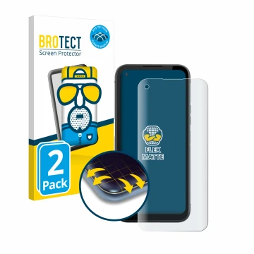 Face avant d’un emballage produit avec le logo de la marque BROTECT. À côté, l’appareil Gigaset GX6 Pro est représenté avec la