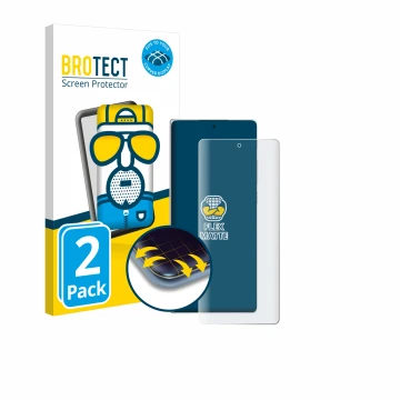 Face avant d’un emballage produit avec le logo de la marque BROTECT. À côté, l’appareil Vivo X Fold3 est représenté avec la pr