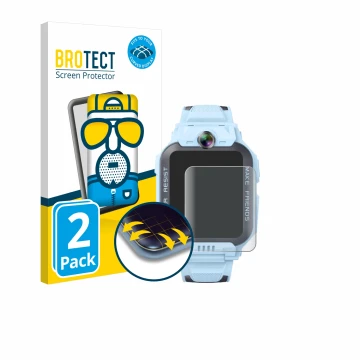 Face avant d’un emballage produit avec le logo de la marque BROTECT. À côté, l’appareil Imoo Watch Phone Z7 est représenté ave